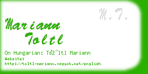 mariann toltl business card